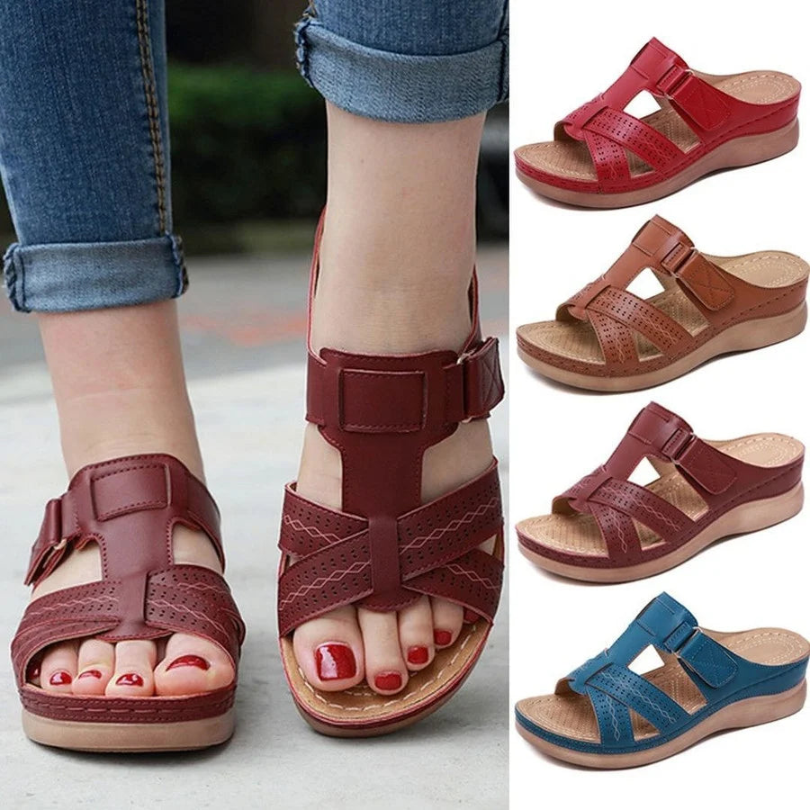 Leather Soft Footbed Arch Support Sandals 2023