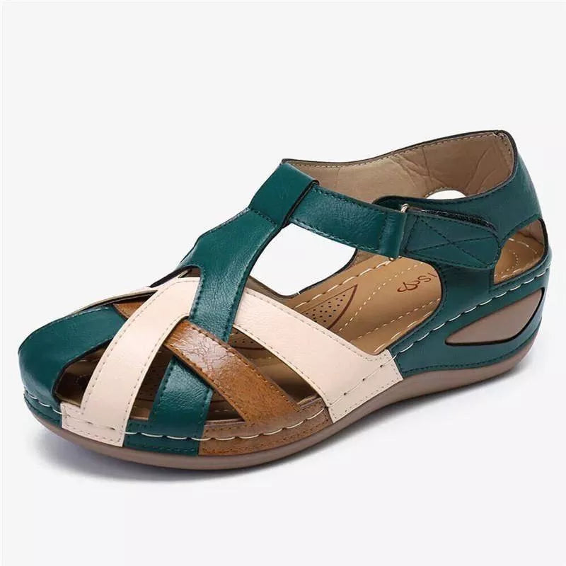 Retro Foot Support Round Toe Women's Comfortable Sandals