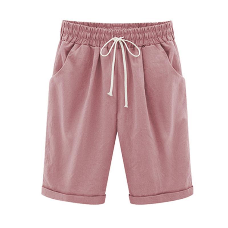 Women's Elastic Waist Casual Comfy Beach Shorts with Pockets