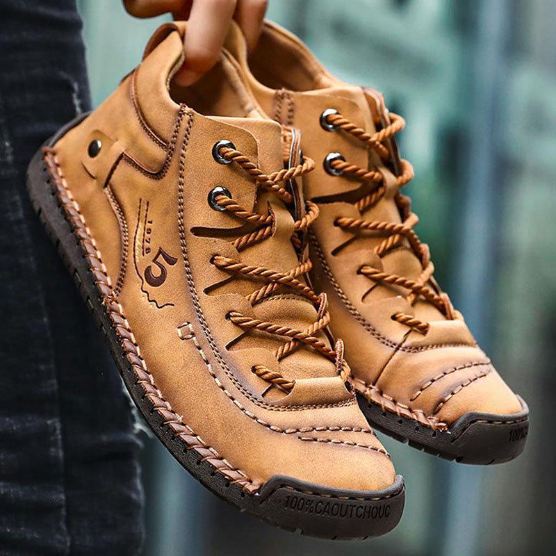 Men Hand Stitching Fashionable High-top Leather Boots