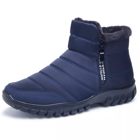Men's Waterproof Snow Flat Bottom Casual Winter Boots