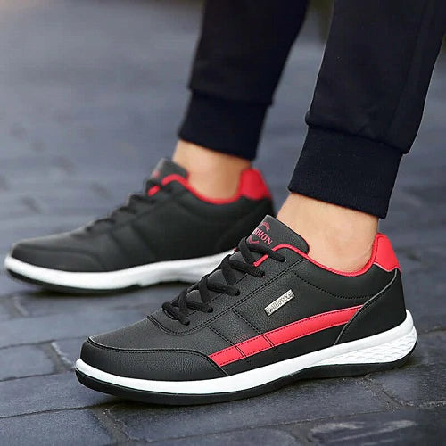 Men's Leather Casual Breathable Outdoor Flat Bottom Waterproof Non-Sli ...