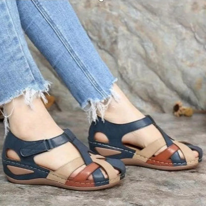 Retro Foot Support Round Toe Women's Comfortable Sandals