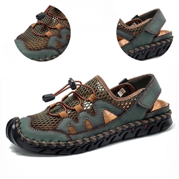 Men's Summer Outdoor Hand Stitching Breathable Mesh Casual Soft Sandals